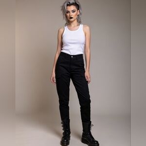 Elegant Black Straight Leg Women's Pants